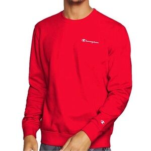 Champion Size M Men's Red Crewneck